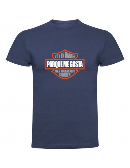 Camiseta Harley Davidson - Me gusta más follar que correr