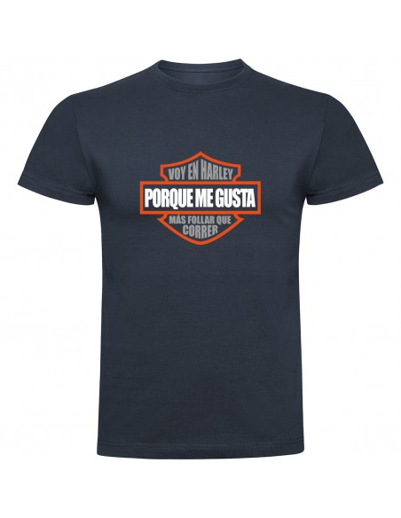 Camiseta Harley Davidson - Me gusta más follar que correr