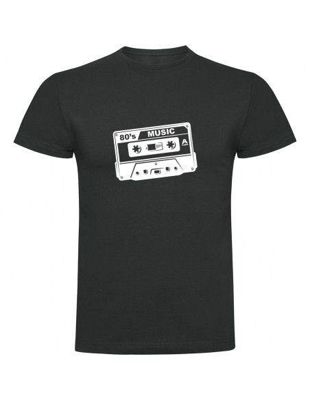 Camiseta cassete musica de los 80