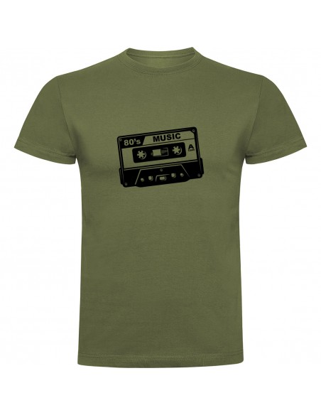 Camiseta cassete musica de los 80