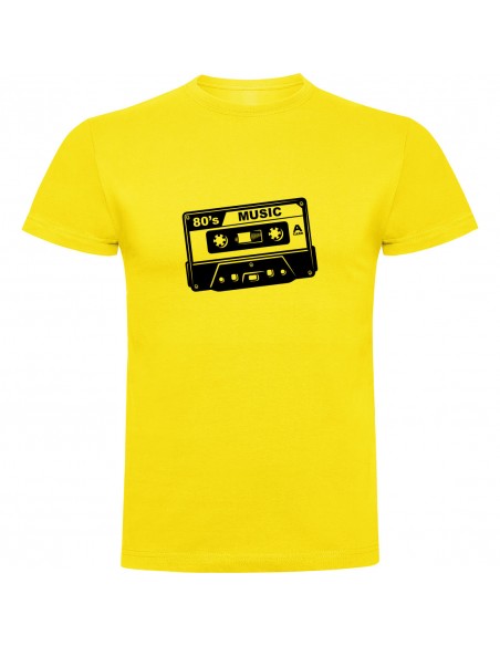 Camiseta cassete musica de los 80