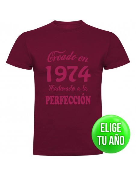 Camiseta creado en ____ madurado a la perfección