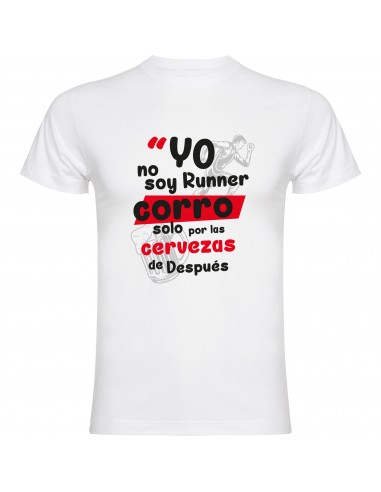 Camiseta yo no soy runner, corro solo corro por cervezas de después